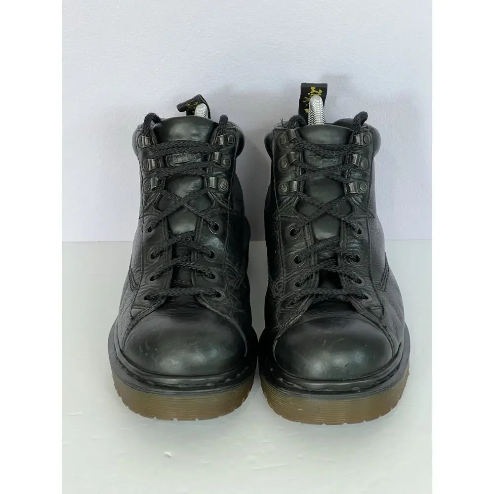 Dr. Martens 8287 Black Leather Ankle Hiking Boots Made England Mens US 9 VTG 90s